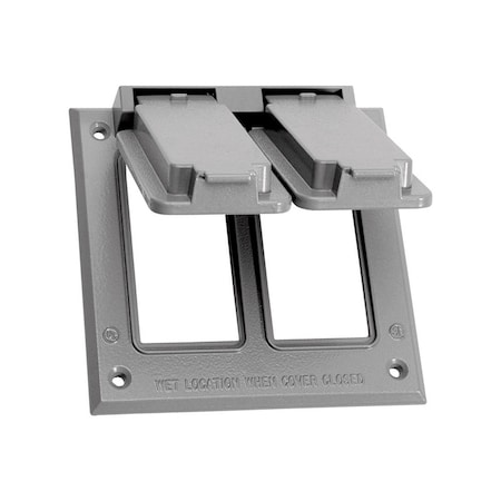 Sigma Engineered Solutions Weatherproof Cover, 2 Gang, Metal Die-Cast, GFCI Cover Type 14348